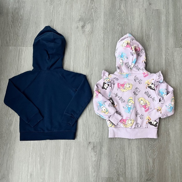 Little Girl's Disney Princess & Solid Blue Full Zip Hooded Sweat Jackets Size 4T - Picture 13 of 13